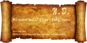 Niedermüller Dénes névjegykártya
