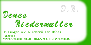 denes niedermuller business card