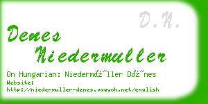 denes niedermuller business card